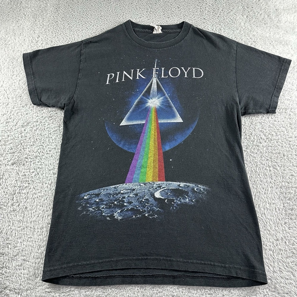 VIntage‎ Y2K Pink Floyd Shirt Mens Medium Dark Side of the Moon Rainbow Distress